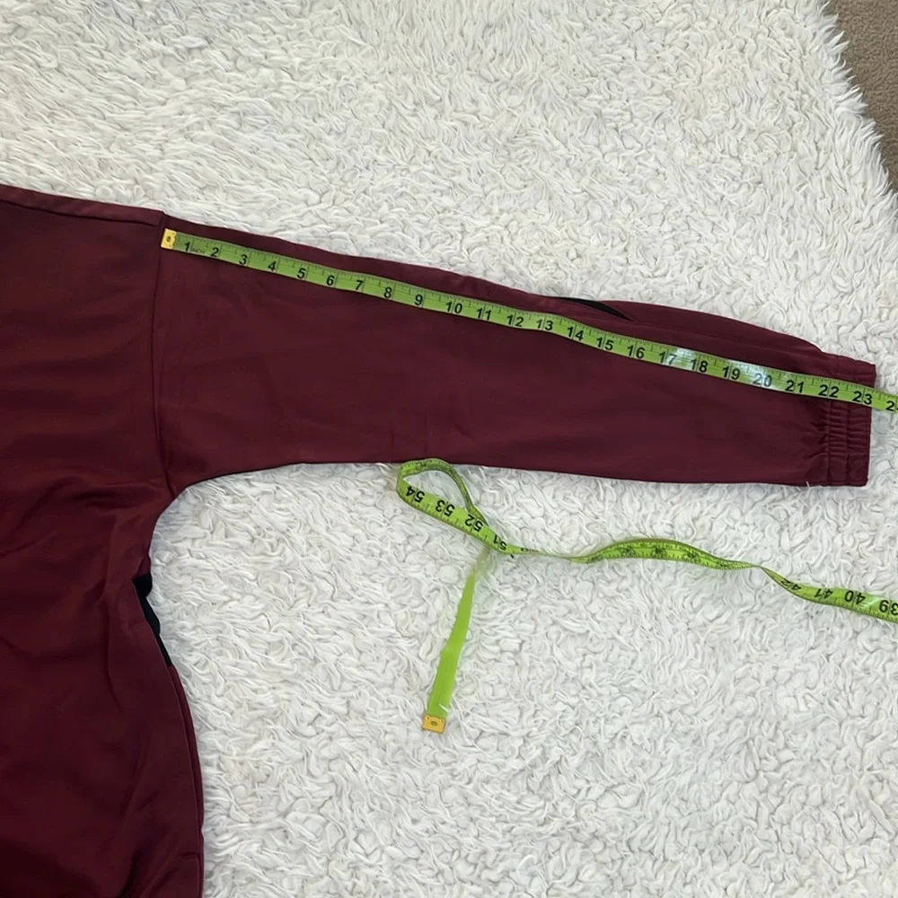 Reebok Track Top Jacket Maroon Black Mens Size Small Gym Running - Picture 14 of 15